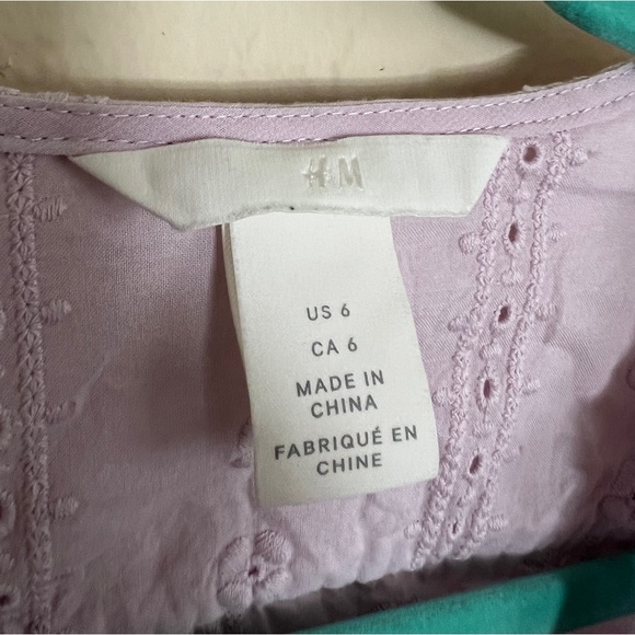 Lilac Wrap Eyelet blouse - H&M Size 4 - Picture 2 of 5